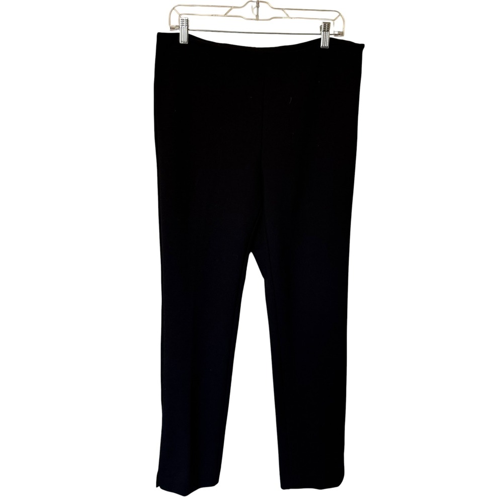 Premise Dress Pants Women Size 12 Black Good Straight Leg Stretch Side Zip